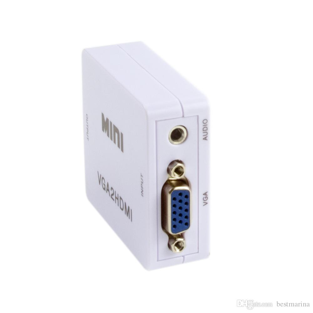 Mini Conversor Hd Video Converter VGA Fêmea Para HDMI Fêmea 1080p Branco SobralTec